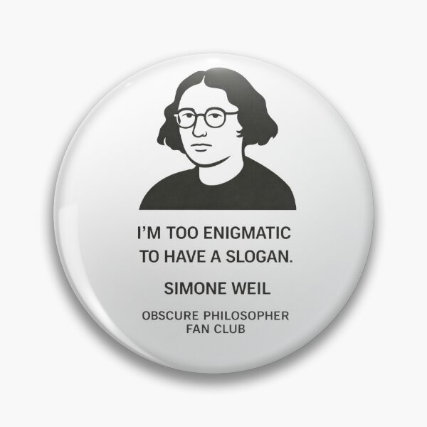 Item preview, Simone Weill | Obscure Philosopher Fan Club designed and sold by Grand Illusions.