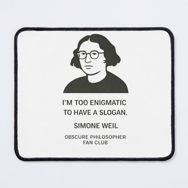 Item preview, Simone Weill | Obscure Philosopher Fan Club designed and sold by Grand Illusions.