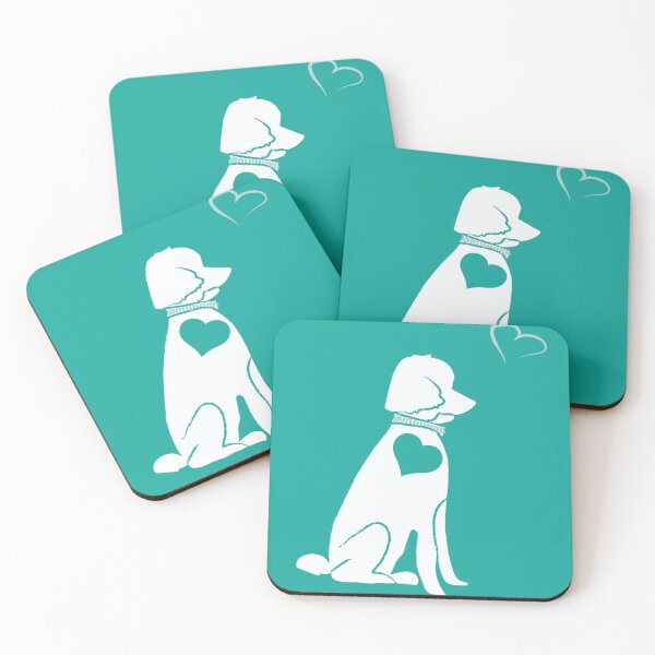 Item preview, White Dog Love on Teal Background designed and sold by Digitalmyth's Designs.