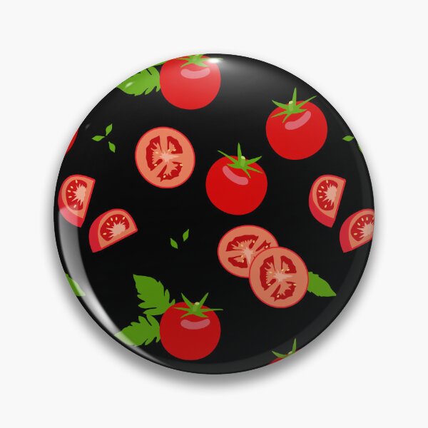 Item preview, Ripe Tomatoes and Leaves Pattern on Black designed and sold by CreativeBridge.
