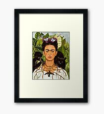 SELBSTPORTRAIT MIT THORN HALSKETTE UND KOLIBRI - FRIDA KAHLO Gerahmtes Wandbild