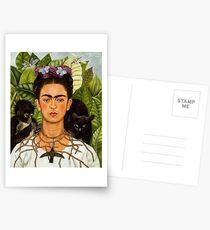 SELBSTPORTRAIT MIT THORN HALSKETTE UND KOLIBRI - FRIDA KAHLO Postkarten