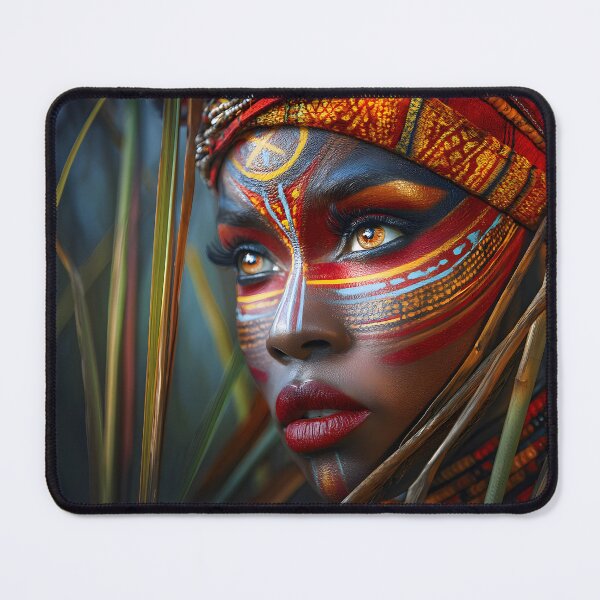 Item preview, Stunning Portrait with Vibrant Tribal Face Paint designed and sold by Artessie.