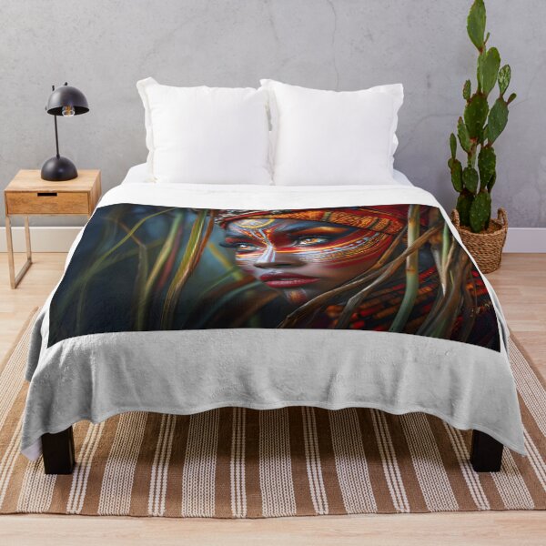 Item preview, Stunning Portrait with Vibrant Tribal Face Paint designed and sold by Artessie.