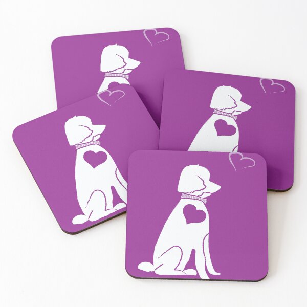 Item preview, White Dog Love on Purple Background designed and sold by Digitalmyth's Designs.