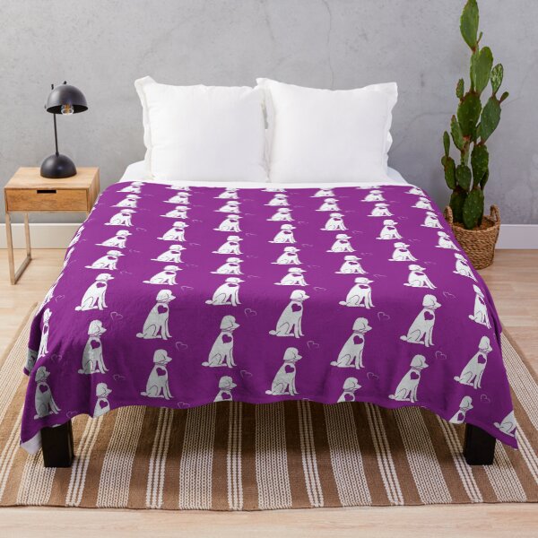 Item preview, White Dog Love on Purple Background designed and sold by Digitalmyth's Designs.
