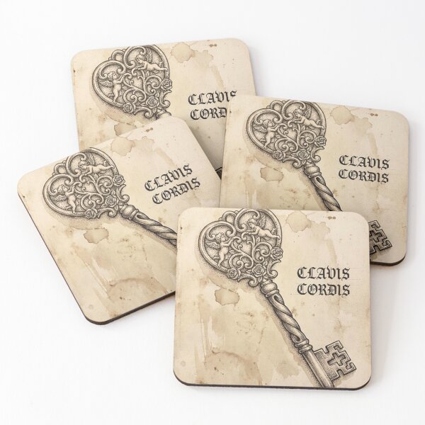 Item preview, Clavis Cordis - Vintage Gothic Heart Key Illustration designed and sold by HappySproutArt.