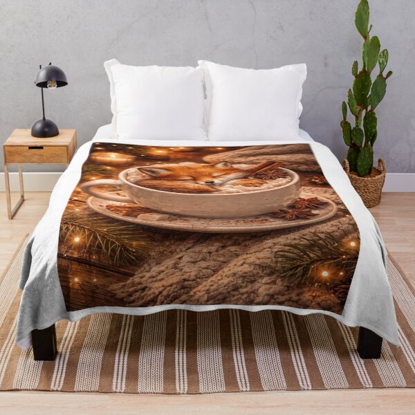 Item preview, Sleepy Fox in a Mug – Cute Cozy Animal Art Print for Home Décor designed and sold by Artflare Studio.