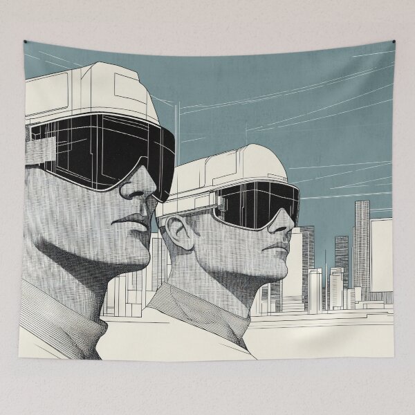 Item preview, Futuristic beings in a city designed and sold by anytka.