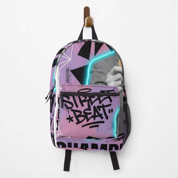 Item preview, Street Beat Champion Poster – Science Meets Crypto Wall Art, Neon Street Art Music & Bitcoin Inspired Print designed and sold by AbstractAuraArt.