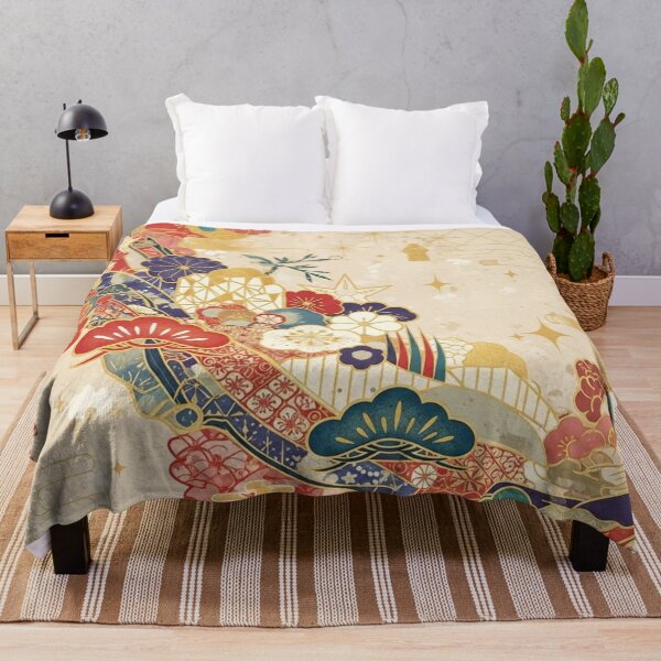 Item preview, Elegant Japanese Traditional Pattern with Red Plum and Gold designed and sold by Musubi-wa.