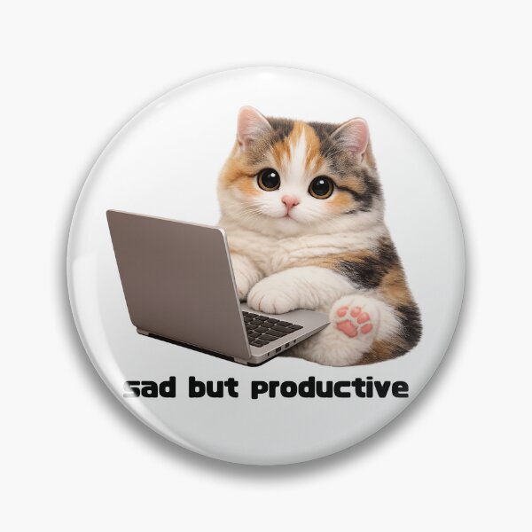 Item preview, Sad But sad Productive Calico Cat designed and sold by sad-but-cute studio.