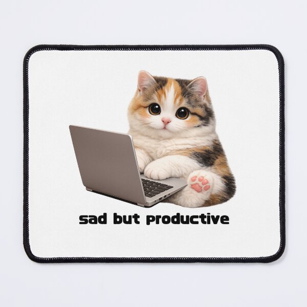 Item preview, Sad But sad Productive Calico Cat designed and sold by sad-but-cute studio.