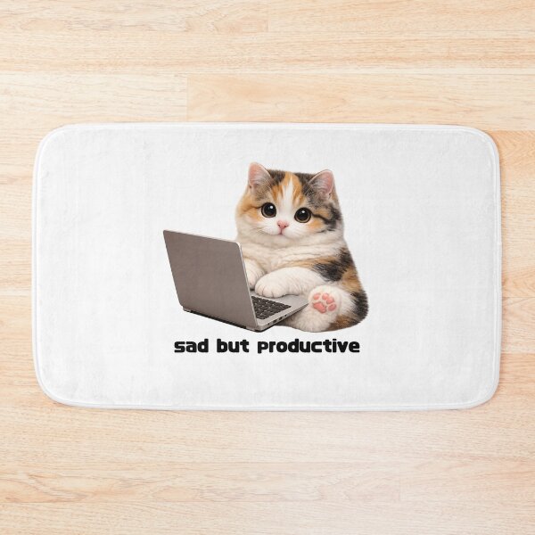 Item preview, Sad But sad Productive Calico Cat designed and sold by sad-but-cute studio.
