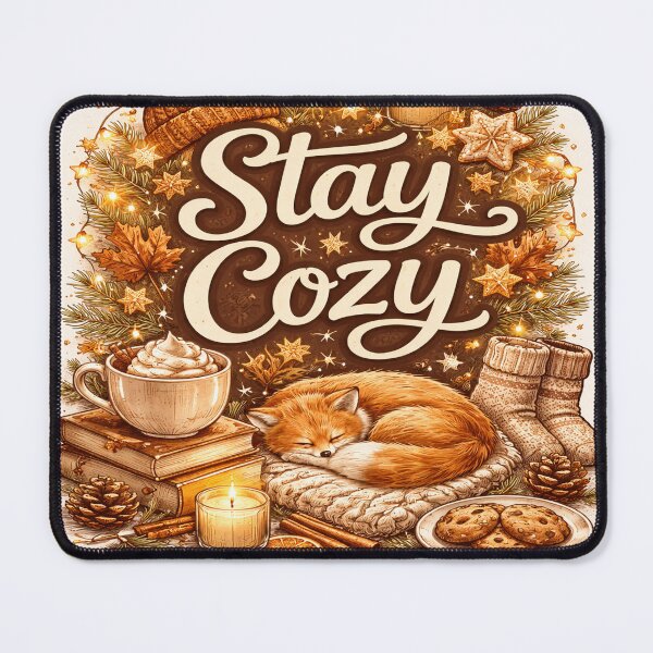 Item preview, Stay Cozy – Warm Winter Fox & Cocoa Illustration for Home Décor designed and sold by Artflare Studio.