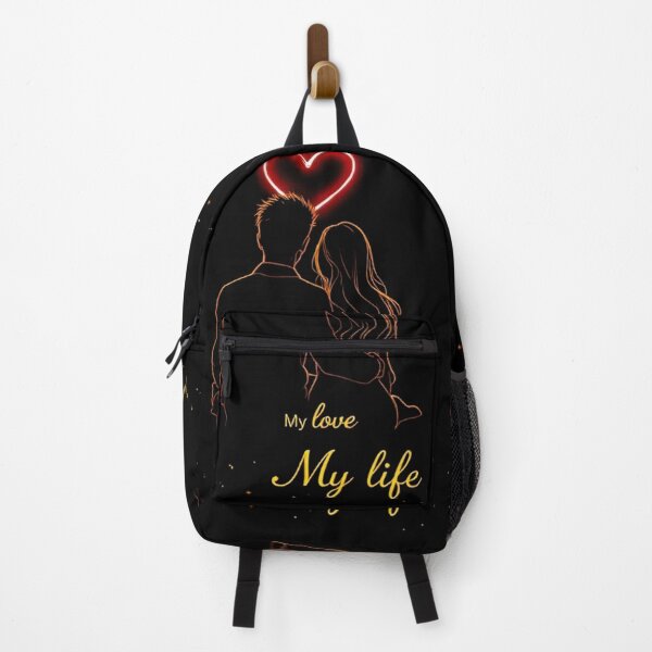 Item preview, Golden Love: Romantic Silhouette of a Couple Under a Neon Heart designed and sold by PixelVibe782.