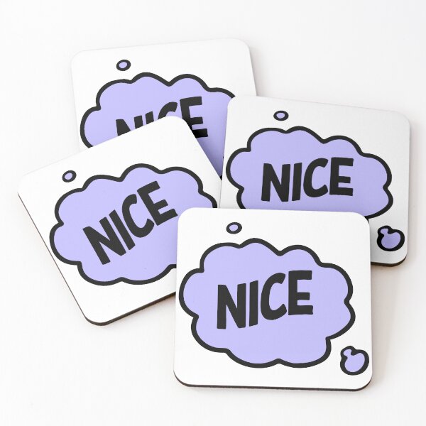 Item preview, Minimalist comic statement featuring the word "NICE" in a soft speech bubble shape. designed and sold by New Vision by ToMz.