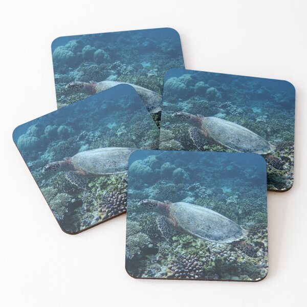 Item preview, Hawksbill Turtle resting on the reef designed and sold by Marine Motif.