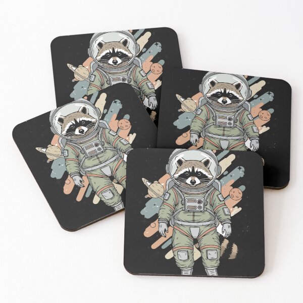 Item preview, Astro Raccoon in Space Suit | Cute Vintage Space Art designed and sold by Maesa Studio.
