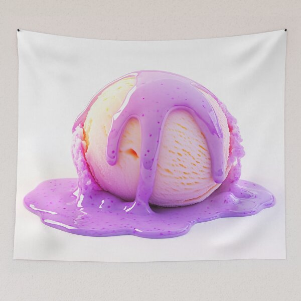 Item preview, Melting purple ice cream on a plate designed and sold by anytka.