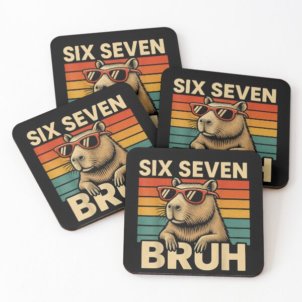 Item preview, Six Seven Bruh Capybara Retro Vintage Funny 67 Meme Art for Men Women Kids , Capybara Gift Lover  designed and sold by DZIRI NAJAT.