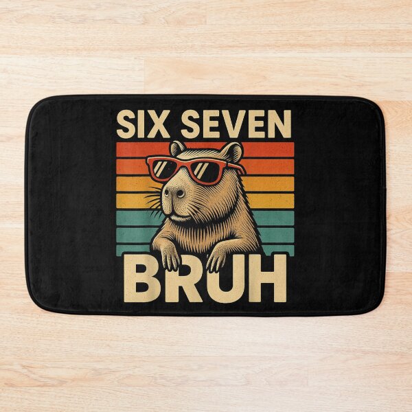 Item preview, Six Seven Bruh Capybara Retro Vintage Funny 67 Meme Art for Men Women Kids , Capybara Gift Lover  designed and sold by DZIRI NAJAT.