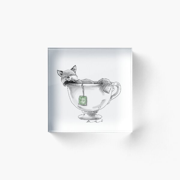 Teacup Fox Acrylic Block