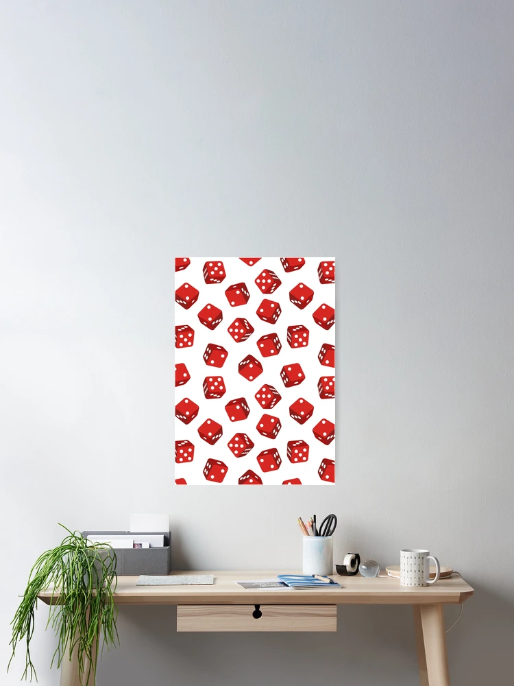 Thumbnail 2 of 3, Poster, Red Dice Pattern designed and sold by CreativeBridge.