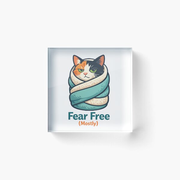 Item preview, Fear Free Mostly – Veterinary Cat Humor Illustration designed and sold by Bettybee00.