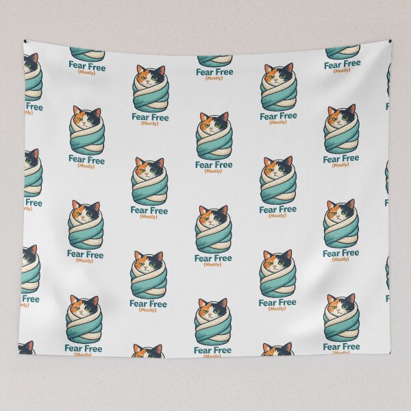 Item preview, Fear Free Mostly – Veterinary Cat Humor Illustration designed and sold by Bettybee00.