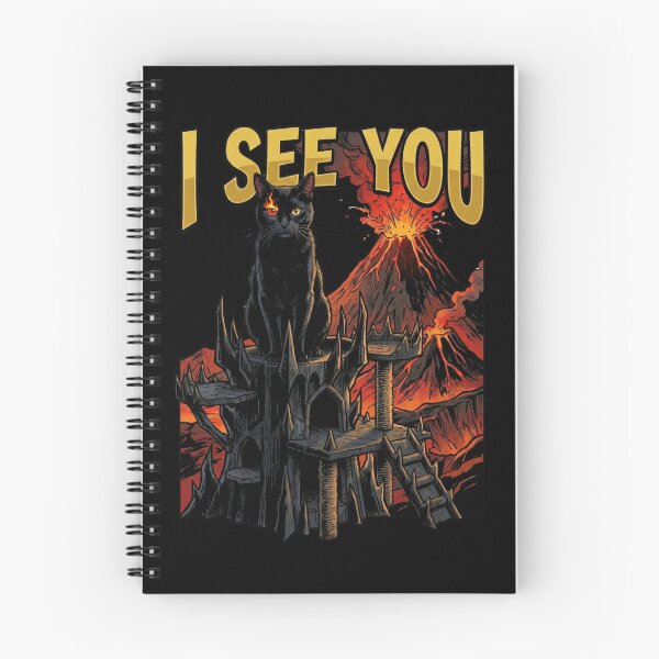 Item preview, I See You Funny Evil Black Cat with Flaming Eye on Dark Tower Parody designed and sold by Fenay Designs.