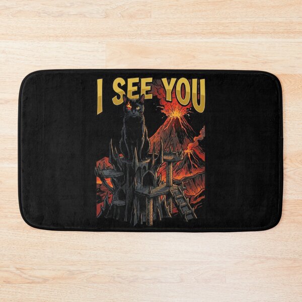 Item preview, I See You Funny Evil Black Cat with Flaming Eye on Dark Tower Parody designed and sold by Fenay Designs.