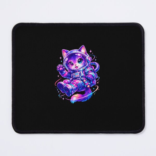 Item preview, Kawaii Astronaut Cat - Cute Space Kitty in Neon Galaxy Suit designed and sold by Maclaw200d.