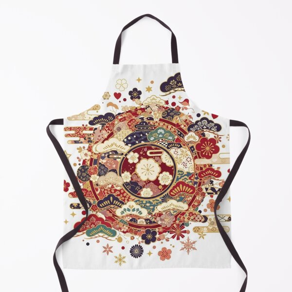 Item preview, Circular Japanese Tradition: Lucky Pine and Plum Blossoms designed and sold by Musubi-wa.