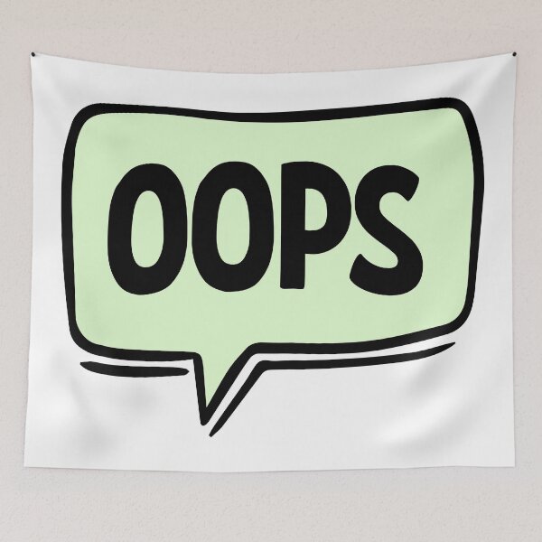 Item preview, Minimalist comic statement with the word "OOPS" in a speech bubble. designed and sold by New Vision by ToMz.