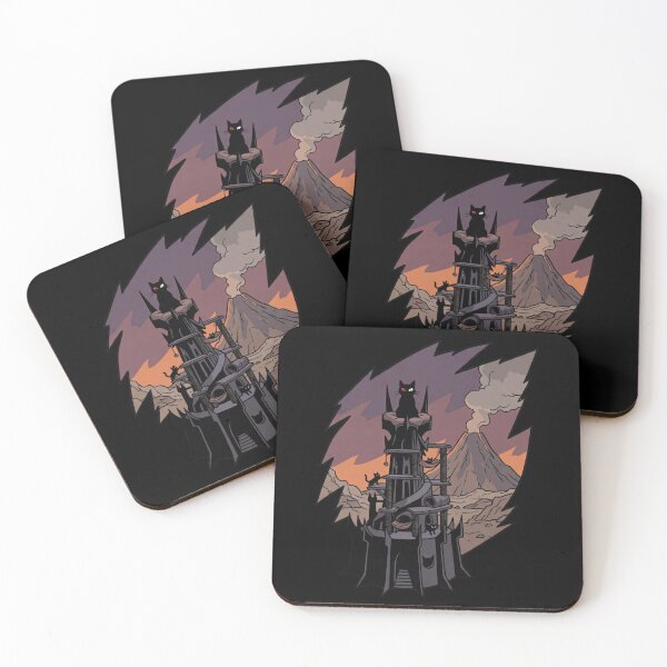 Item preview, Funny Black Cat Dark Fantasy Tower Volcano Parody designed and sold by Fenay Designs.