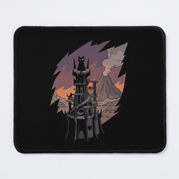 Item preview, Funny Black Cat Dark Fantasy Tower Volcano Parody designed and sold by Fenay Designs.