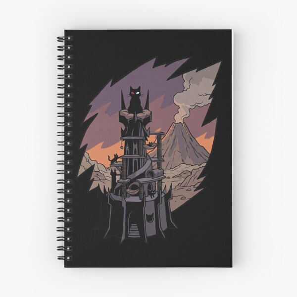 Item preview, Funny Black Cat Dark Fantasy Tower Volcano Parody designed and sold by Fenay Designs.