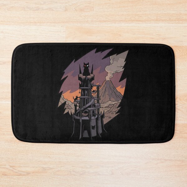 Item preview, Funny Black Cat Dark Fantasy Tower Volcano Parody designed and sold by Fenay Designs.