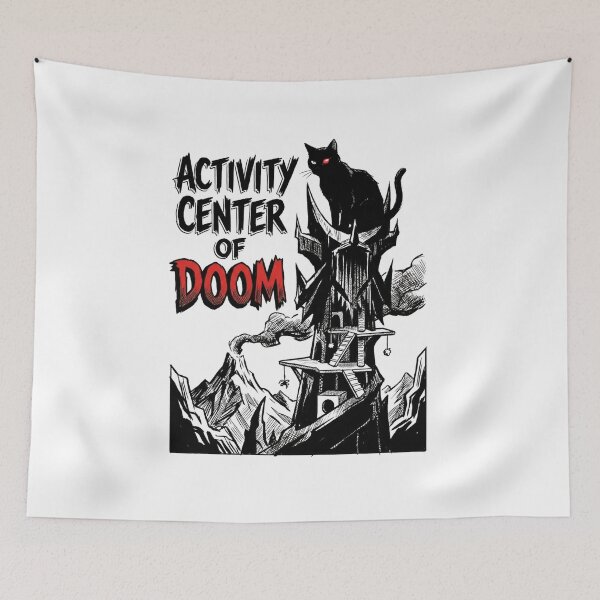 Item preview, Activity Center Of Doom Funny Black Cat Fantasy Tower Parody designed and sold by Fenay Designs.