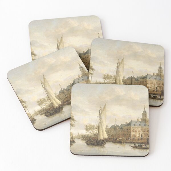 Item preview, Antique Canal Cityscape Painting: Vintage Architecture Art designed and sold by SavageVision.