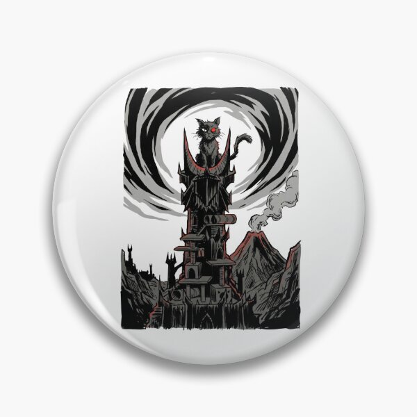 Item preview, Funny Black Cat Dark Fantasy Tower Volcano Parody designed and sold by Fenay Designs.