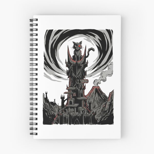 Item preview, Funny Black Cat Dark Fantasy Tower Volcano Parody designed and sold by Fenay Designs.