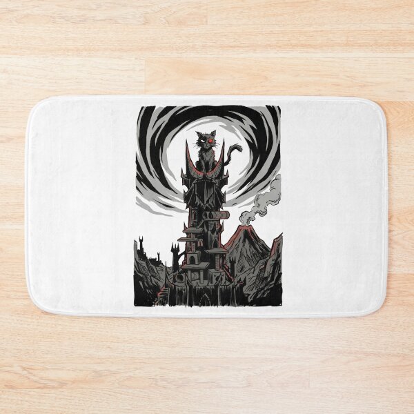 Item preview, Funny Black Cat Dark Fantasy Tower Volcano Parody designed and sold by Fenay Designs.