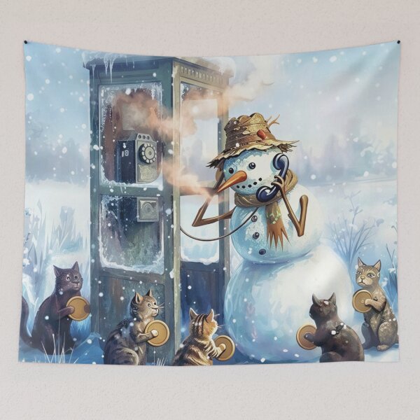 Item preview, Funny Snowman on the Phone designed and sold by M-Y-A-R-T-.
