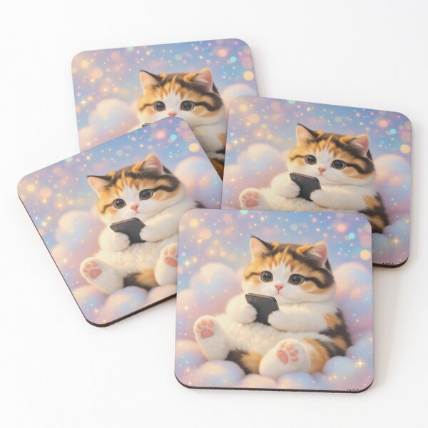 Item preview, Scrolling Sad Chubby Calico Cat designed and sold by sad-but-cute studio.