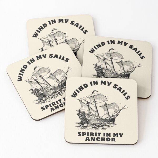 Item preview, Vintage Nautical Sailing Ship - Wind in My Sails Quote designed and sold by Becooldesing.