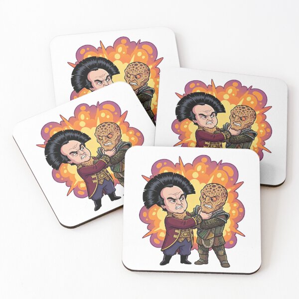 Item preview, Funny Sci-Fi Alien Rivals Strangling Cartoon Parody designed and sold by Fenay Designs.