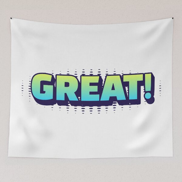 Item preview, Modern comic design with the motivational lettering "GREAT!" in a gradient. designed and sold by New Vision by ToMz.