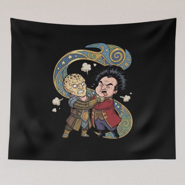 Item preview, Funny Sci-Fi Alien Diplomats Strangling Cartoon Parody designed and sold by Fenay Designs.